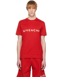 rotes Strick T-Shirt mit einem Rundhalsausschnitt von Givenchy