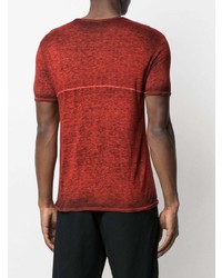 rotes Strick T-Shirt mit einem Rundhalsausschnitt von Avant Toi