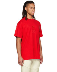 rotes Strick T-Shirt mit einem Rundhalsausschnitt von Nike