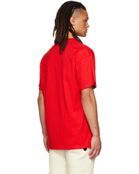 rotes Strick T-Shirt mit einem Rundhalsausschnitt von Nike
