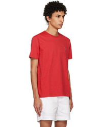 rotes Strick T-Shirt mit einem Rundhalsausschnitt von Polo Ralph Lauren
