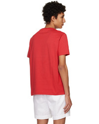 rotes Strick T-Shirt mit einem Rundhalsausschnitt von Polo Ralph Lauren