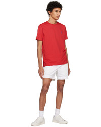 rotes Strick T-Shirt mit einem Rundhalsausschnitt von Polo Ralph Lauren