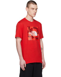 rotes Strick T-Shirt mit einem Rundhalsausschnitt von The North Face