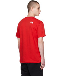 rotes Strick T-Shirt mit einem Rundhalsausschnitt von The North Face