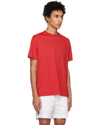 rotes Strick T-Shirt mit einem Rundhalsausschnitt von Polo Ralph Lauren