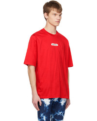 rotes Strick T-Shirt mit einem Rundhalsausschnitt von DSQUARED2