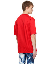 rotes Strick T-Shirt mit einem Rundhalsausschnitt von DSQUARED2