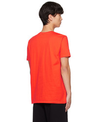 rotes Strick T-Shirt mit einem Rundhalsausschnitt von A.P.C.