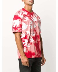 rotes Mit Batikmuster T-Shirt mit einem Rundhalsausschnitt von McQ Swallow