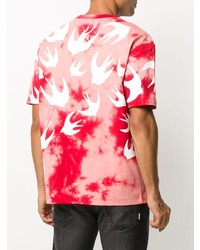 rotes Mit Batikmuster T-Shirt mit einem Rundhalsausschnitt von McQ Swallow