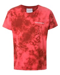 rotes Mit Batikmuster T-Shirt mit einem Rundhalsausschnitt von Nasaseasons