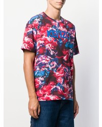 rotes Mit Batikmuster T-Shirt mit einem Rundhalsausschnitt von Kenzo