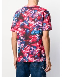 rotes Mit Batikmuster T-Shirt mit einem Rundhalsausschnitt von Kenzo