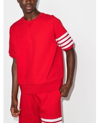 rotes T-Shirt mit einem Rundhalsausschnitt von Thom Browne