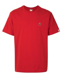 rotes T-Shirt mit einem Rundhalsausschnitt von A Bathing Ape