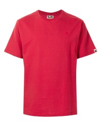 rotes T-Shirt mit einem Rundhalsausschnitt von A Bathing Ape