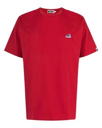 rotes T-Shirt mit einem Rundhalsausschnitt von A Bathing Ape