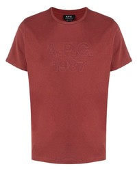 rotes T-Shirt mit einem Rundhalsausschnitt von A.P.C.