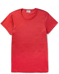 rotes T-Shirt mit einem Rundhalsausschnitt von Acne Studios