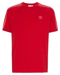 rotes T-Shirt mit einem Rundhalsausschnitt von adidas