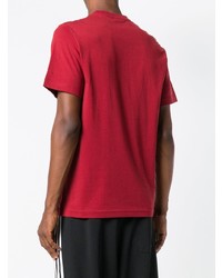 rotes T-Shirt mit einem Rundhalsausschnitt von Y-3