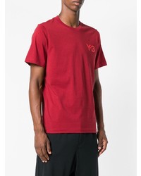 rotes T-Shirt mit einem Rundhalsausschnitt von Y-3