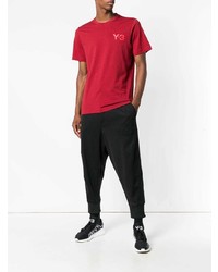 rotes T-Shirt mit einem Rundhalsausschnitt von Y-3