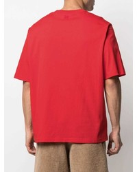 rotes T-Shirt mit einem Rundhalsausschnitt von Ami Paris