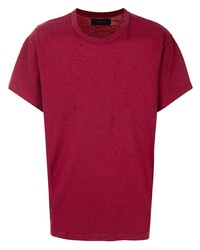 rotes T-Shirt mit einem Rundhalsausschnitt von Amiri