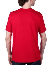 rotes T-Shirt mit einem Rundhalsausschnitt von Anvil