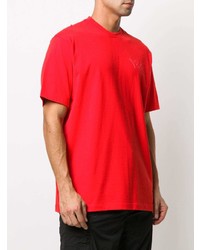 rotes T-Shirt mit einem Rundhalsausschnitt von Y-3