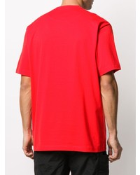 rotes T-Shirt mit einem Rundhalsausschnitt von Y-3