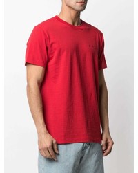 rotes T-Shirt mit einem Rundhalsausschnitt von Off-White