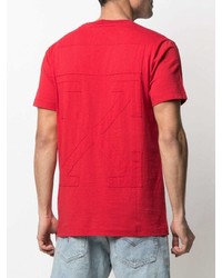 rotes T-Shirt mit einem Rundhalsausschnitt von Off-White