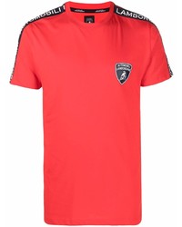 rotes T-Shirt mit einem Rundhalsausschnitt von Automobili Lamborghini