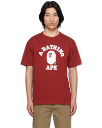 rotes T-Shirt mit einem Rundhalsausschnitt von BAPE