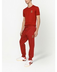 rotes T-Shirt mit einem Rundhalsausschnitt von Dolce & Gabbana