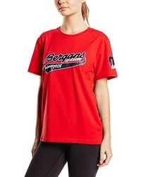 rotes T-Shirt mit einem Rundhalsausschnitt von Bergans