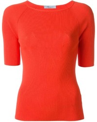 rotes T-Shirt mit einem Rundhalsausschnitt von Blumarine