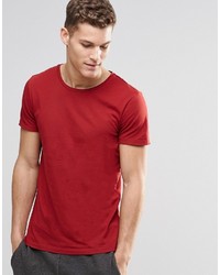 rotes T-Shirt mit einem Rundhalsausschnitt von Boss Orange