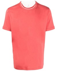 rotes T-Shirt mit einem Rundhalsausschnitt von Brunello Cucinelli