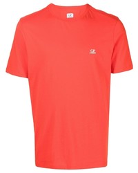 rotes T-Shirt mit einem Rundhalsausschnitt von C.P. Company