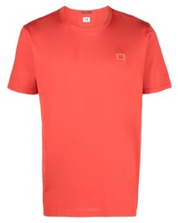 rotes T-Shirt mit einem Rundhalsausschnitt von C.P. Company