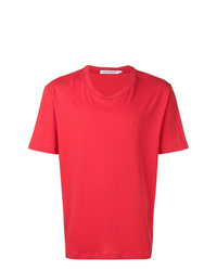 rotes T-Shirt mit einem Rundhalsausschnitt von Calvin Klein Jeans