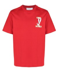 rotes T-Shirt mit einem Rundhalsausschnitt von Casablanca