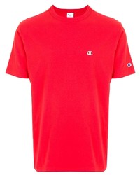 rotes T-Shirt mit einem Rundhalsausschnitt von Champion