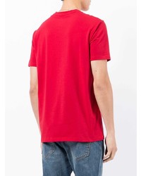 rotes T-Shirt mit einem Rundhalsausschnitt von Armani Exchange