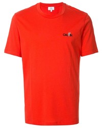 rotes T-Shirt mit einem Rundhalsausschnitt von CK Calvin Klein