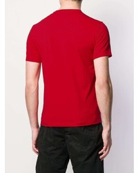 rotes T-Shirt mit einem Rundhalsausschnitt von Ea7 Emporio Armani